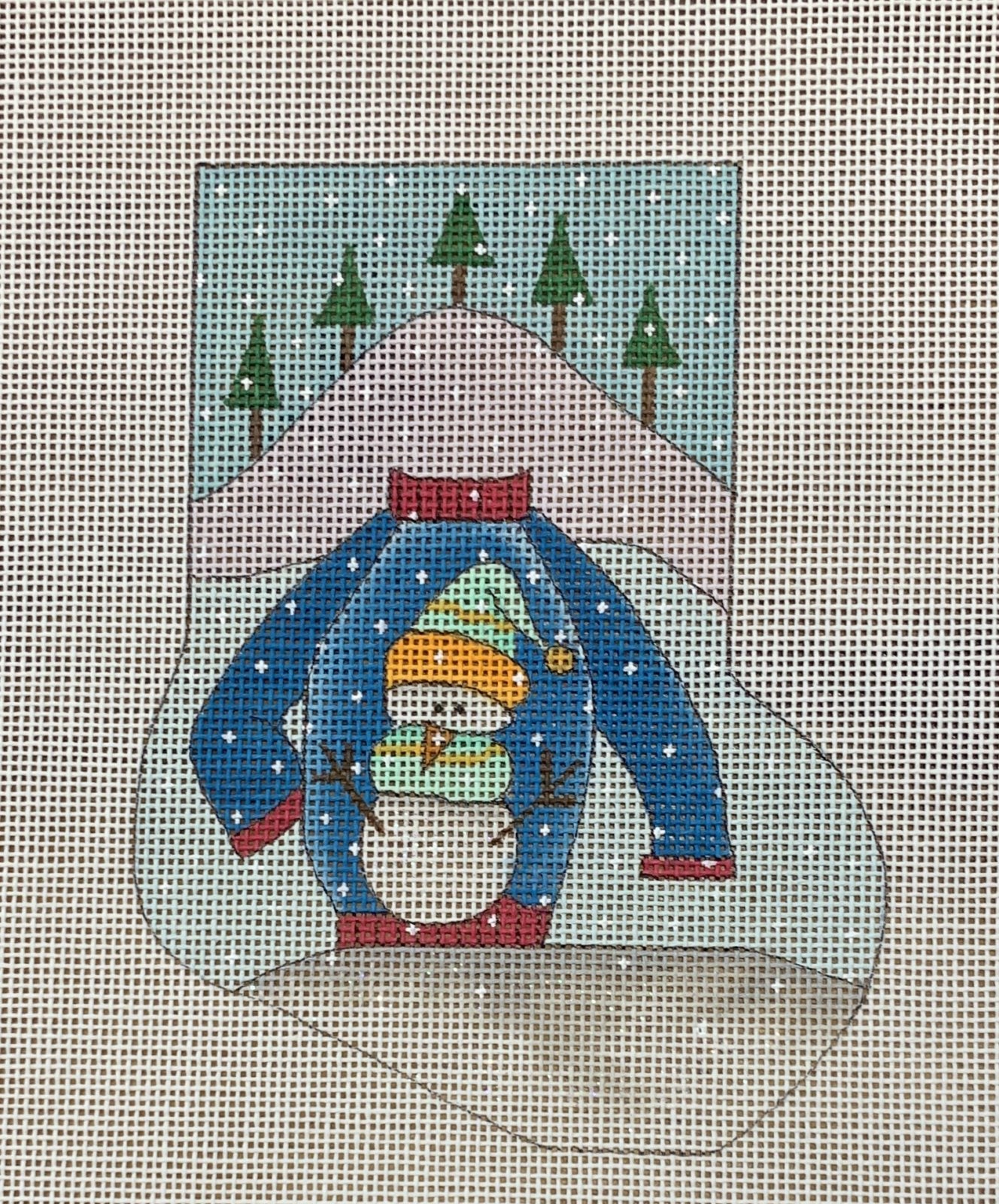 Ugly Sweater Snowman Mini Sock