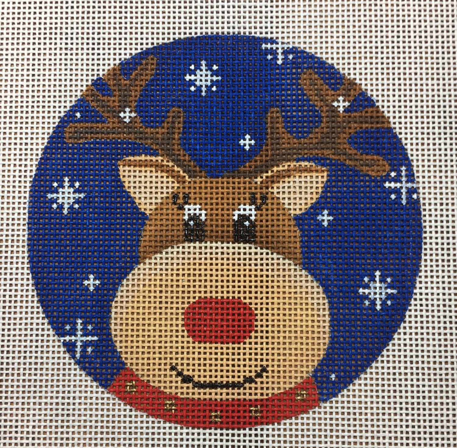 Reindeer Blue Snowflake
