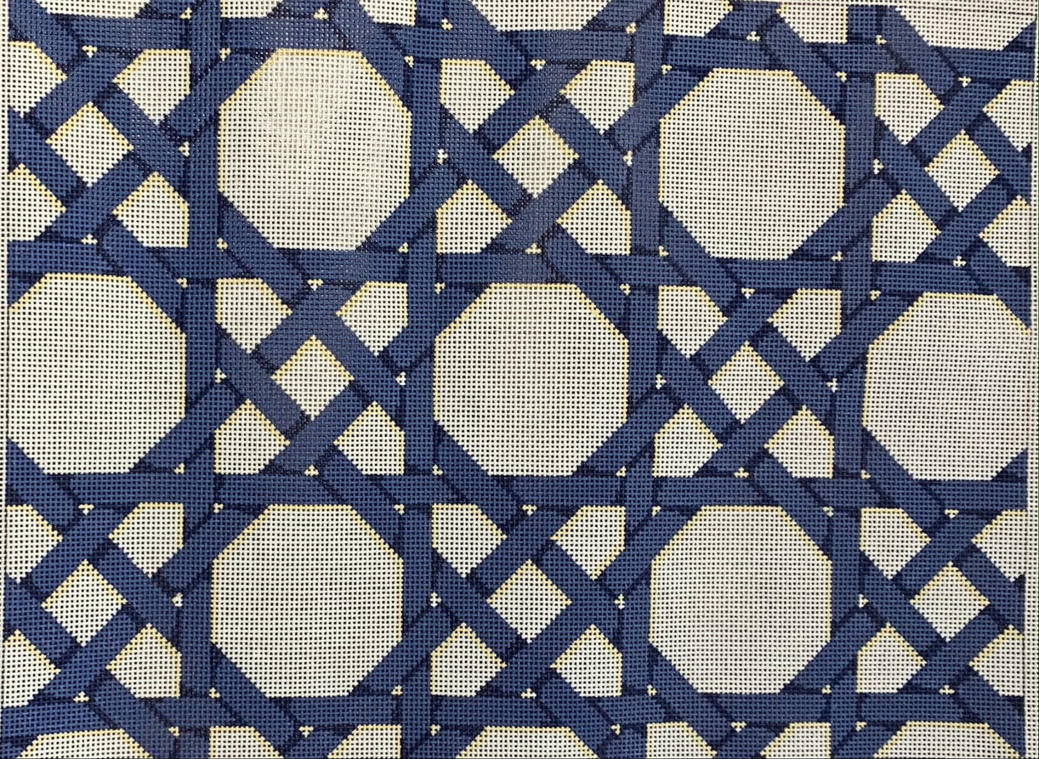Blue/Cream Caning Pattern