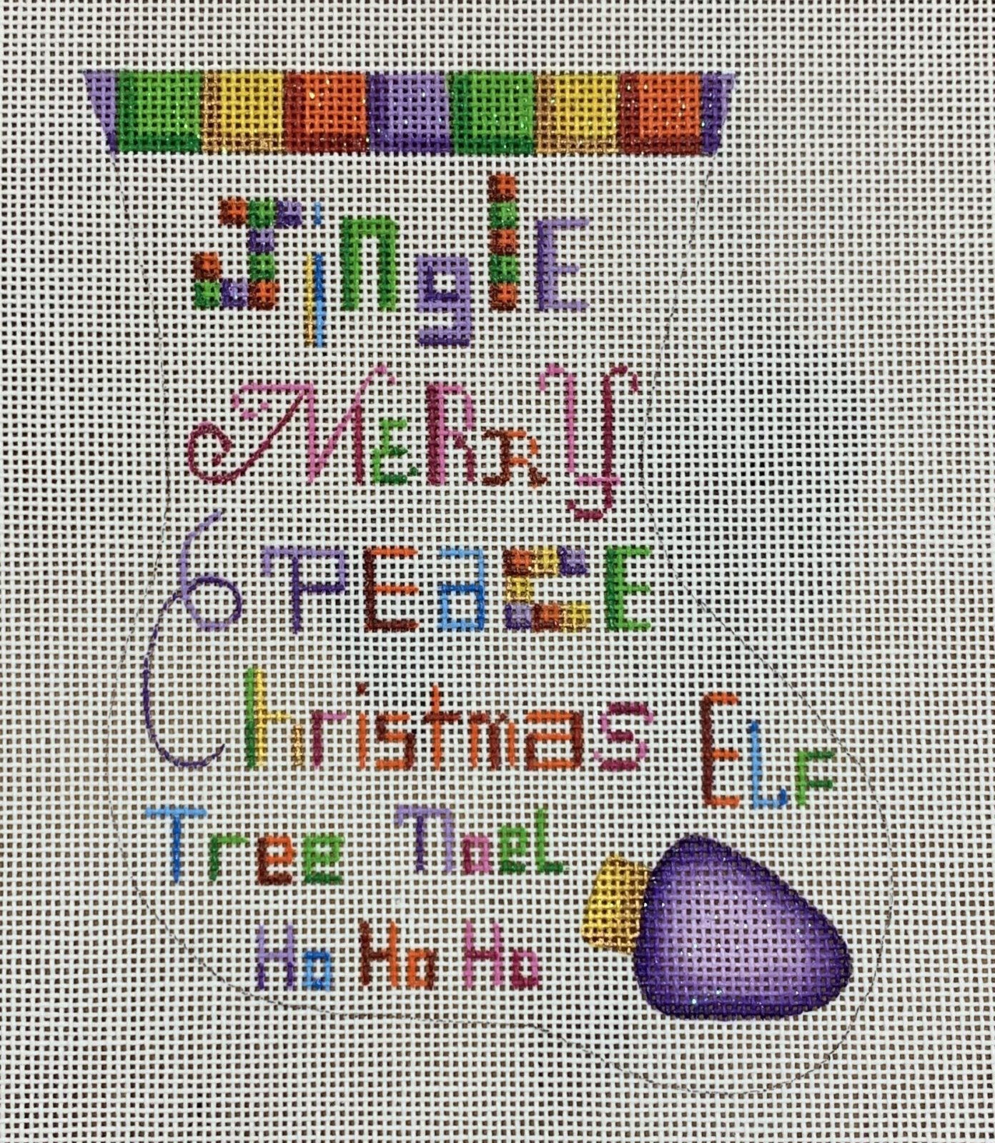 Mini Stocking - Colorful Christmas Words