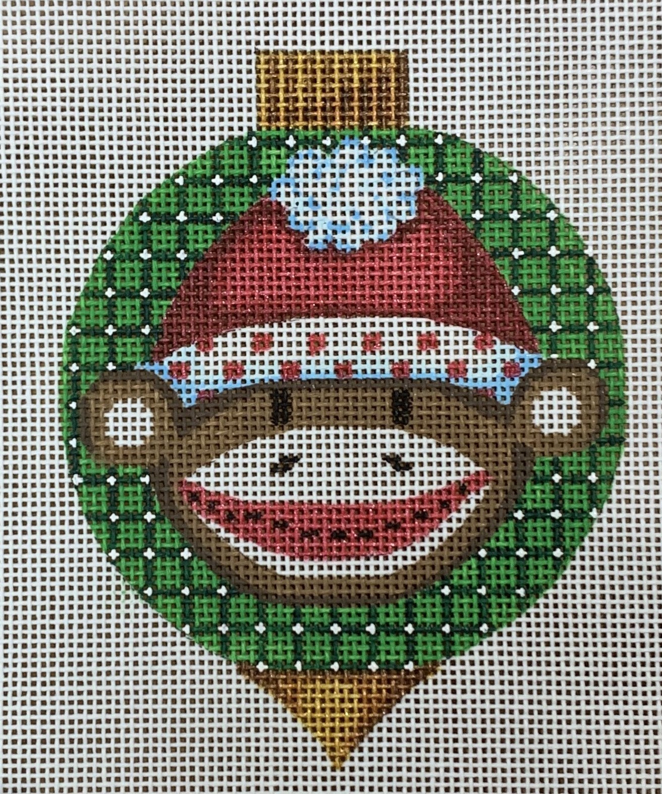 Sock Monkey Bulb Ornament