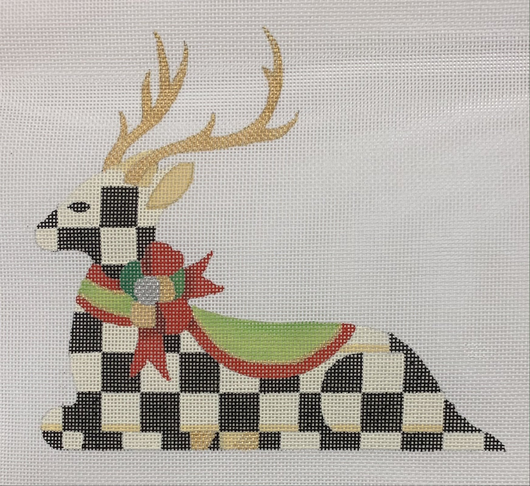 Reclining Checked Reindeer