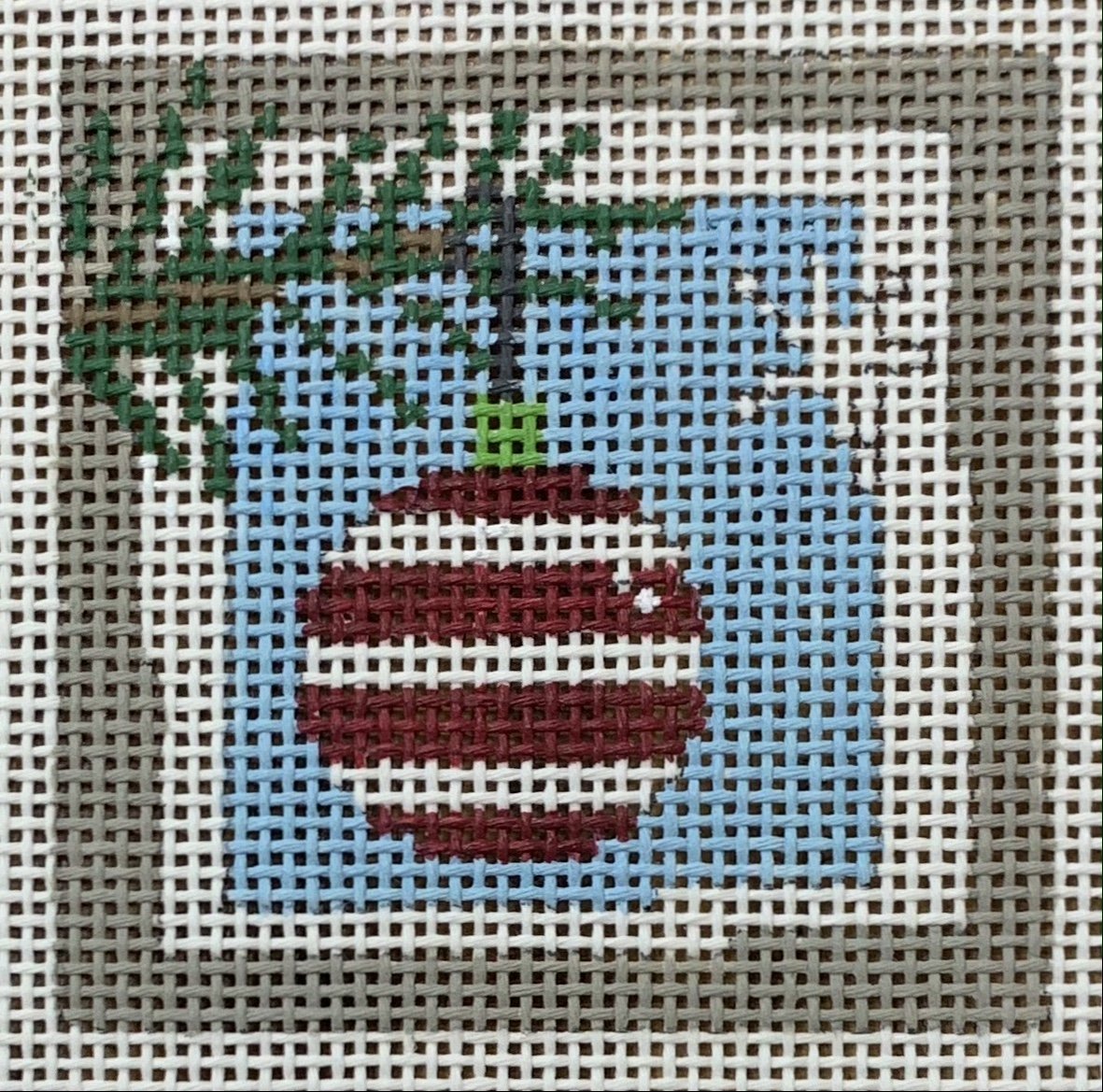 Bauble Red &amp; White Stripe