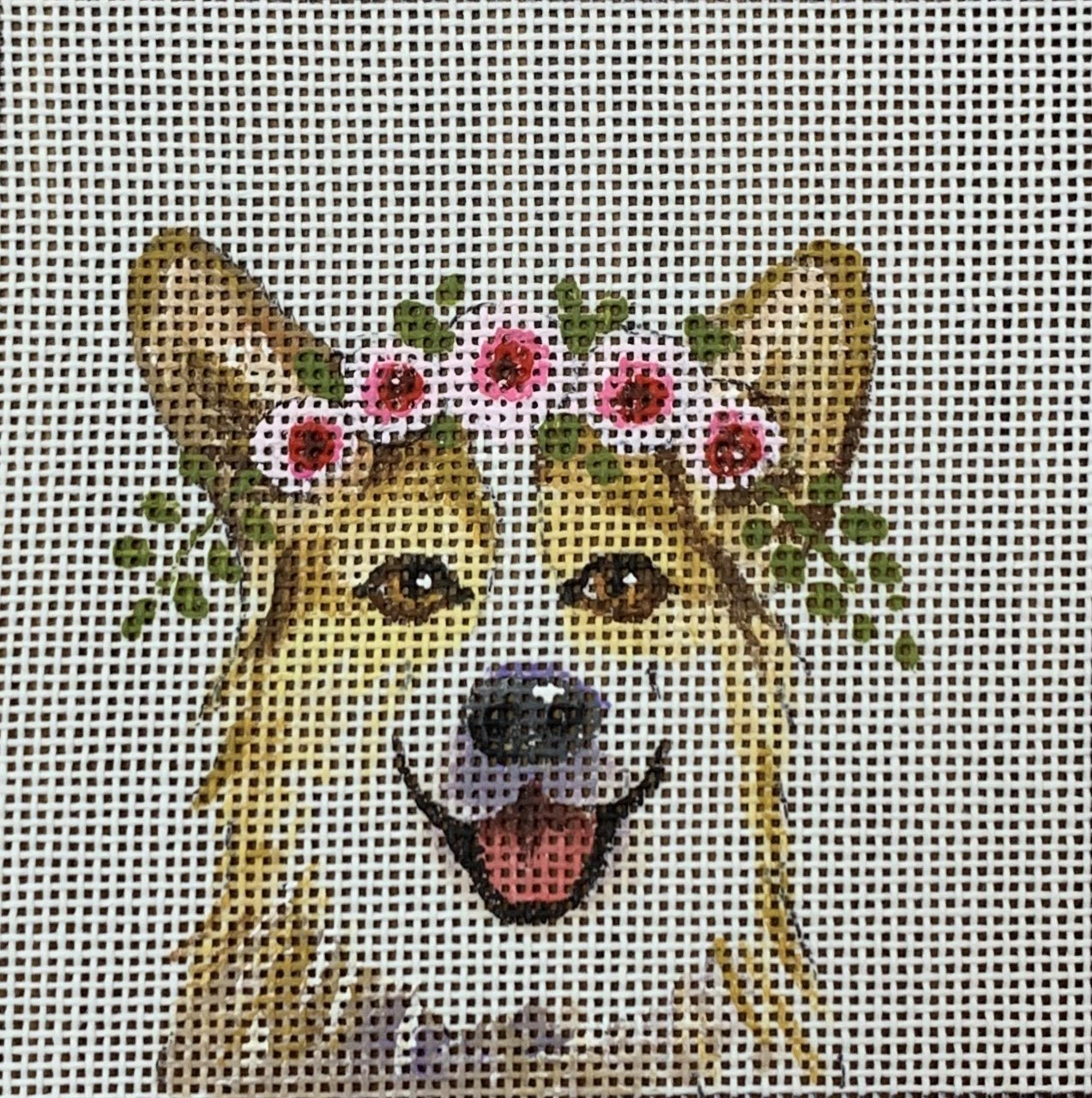 Corgi w/Floral Crown