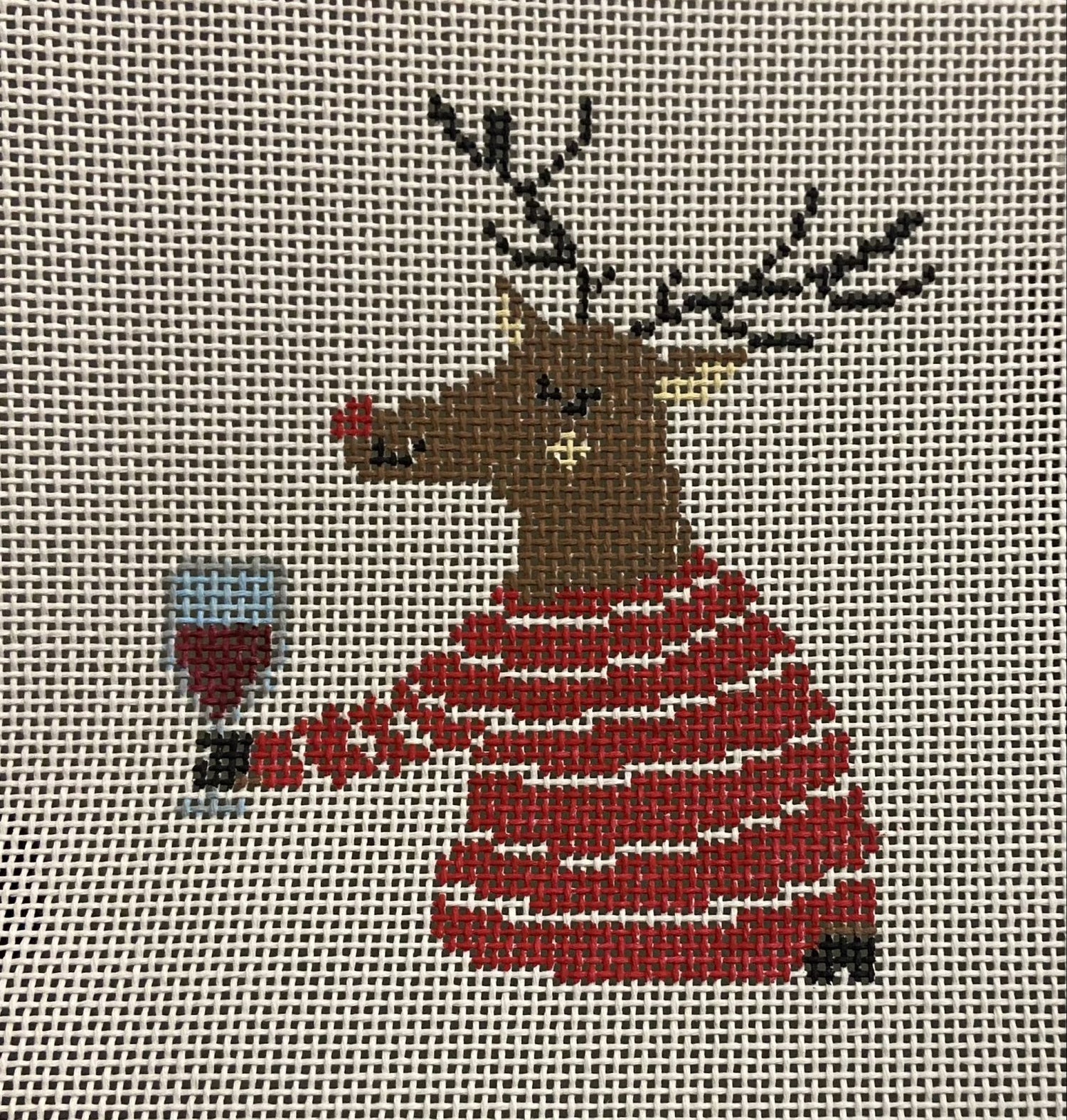 Reindeer Drinking Wine