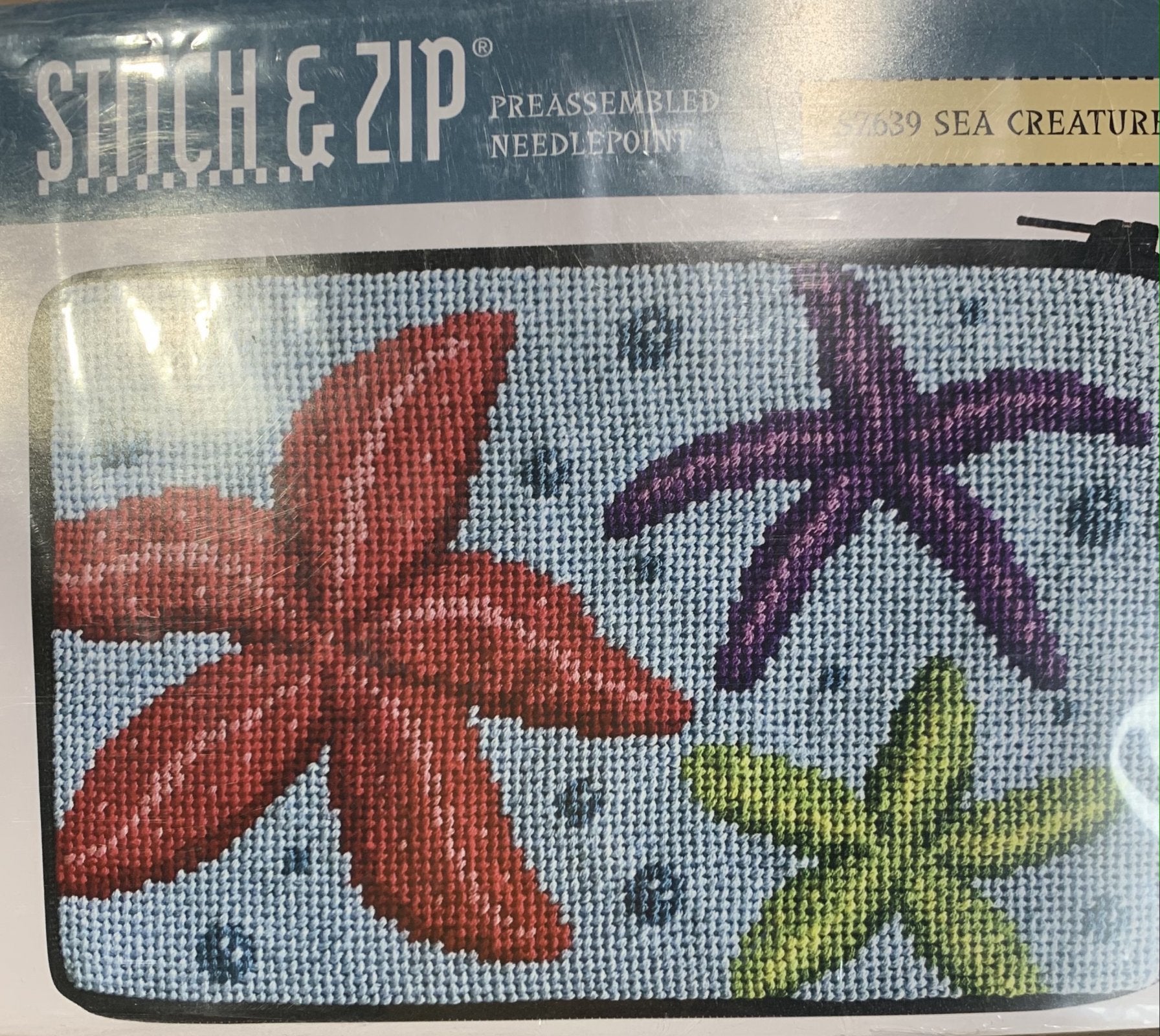 Sea Creatures Cosmetic Purse Stitch &amp; Zip