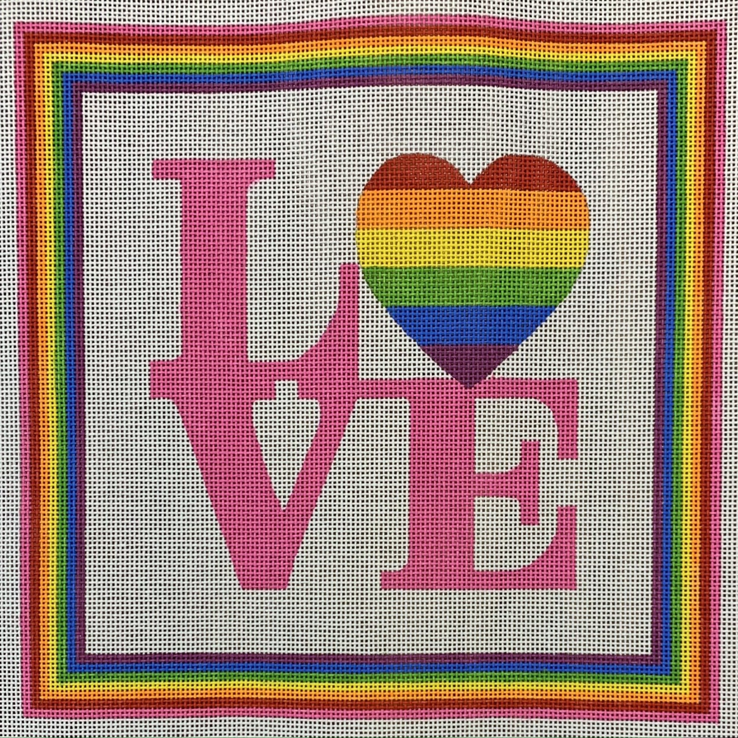 Robert Indiana Style LOVE w/ Rainbow Heart