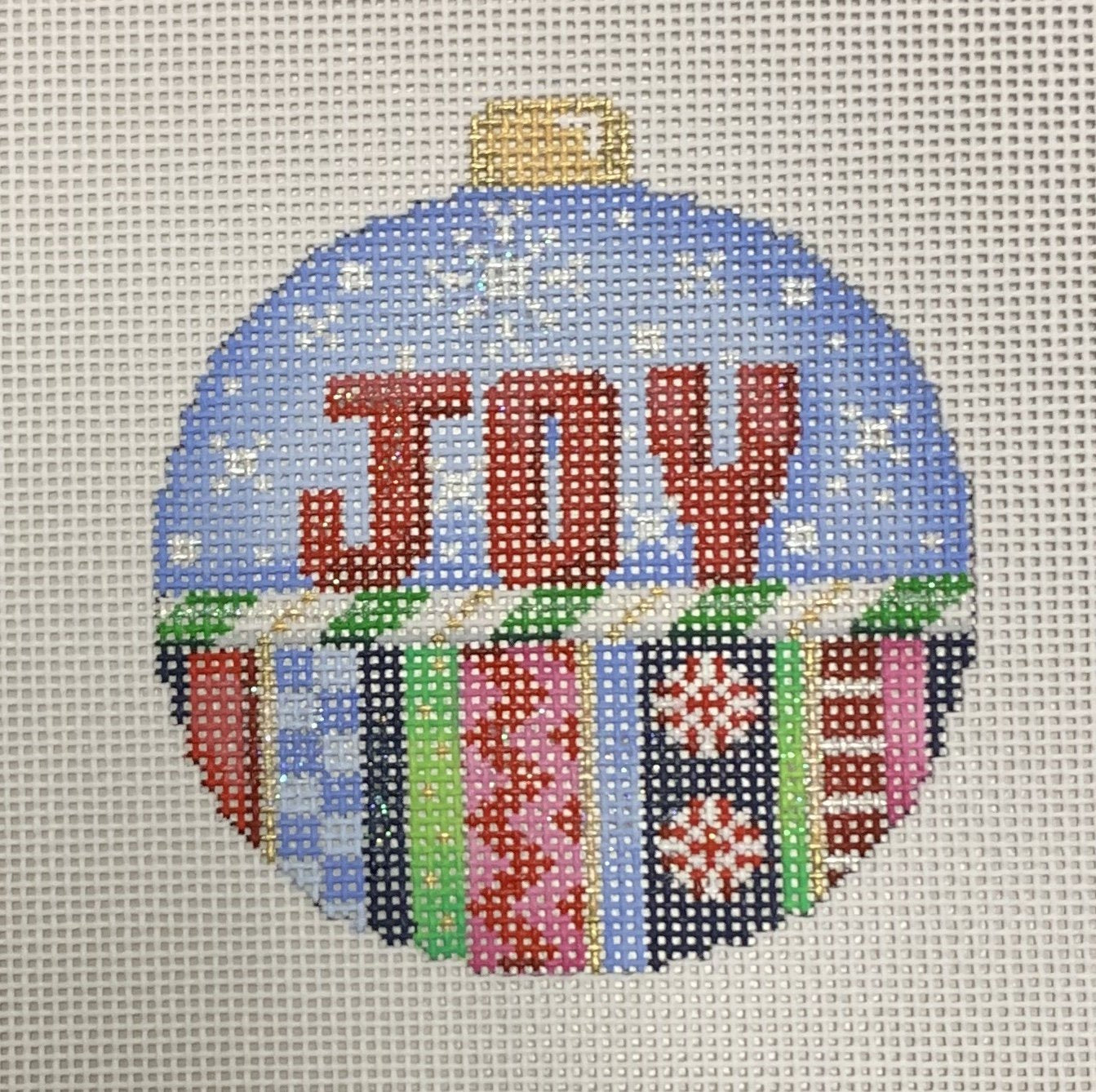 Joy/Stripes Ball Ornament