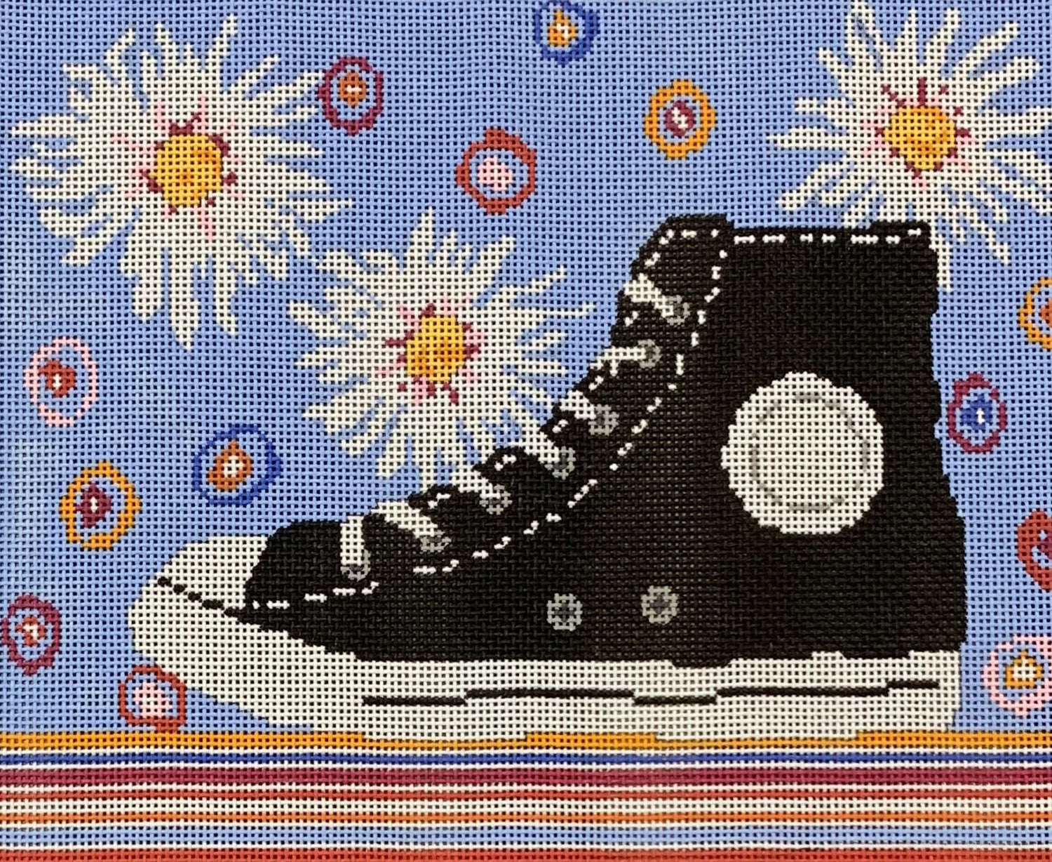 Sneaker with White Blooms