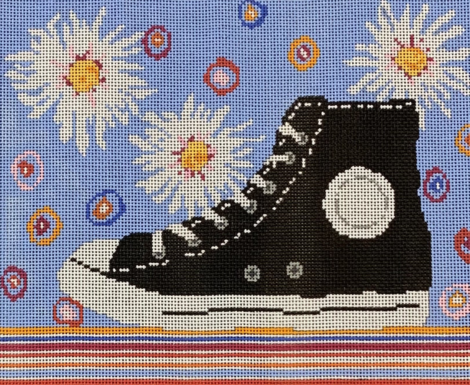Sneaker with White Blooms