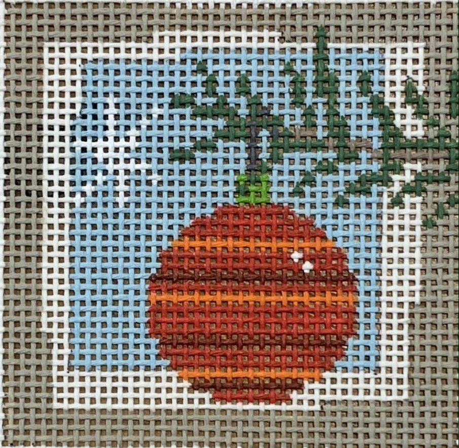 Bauble Red &amp; Orange Stripe