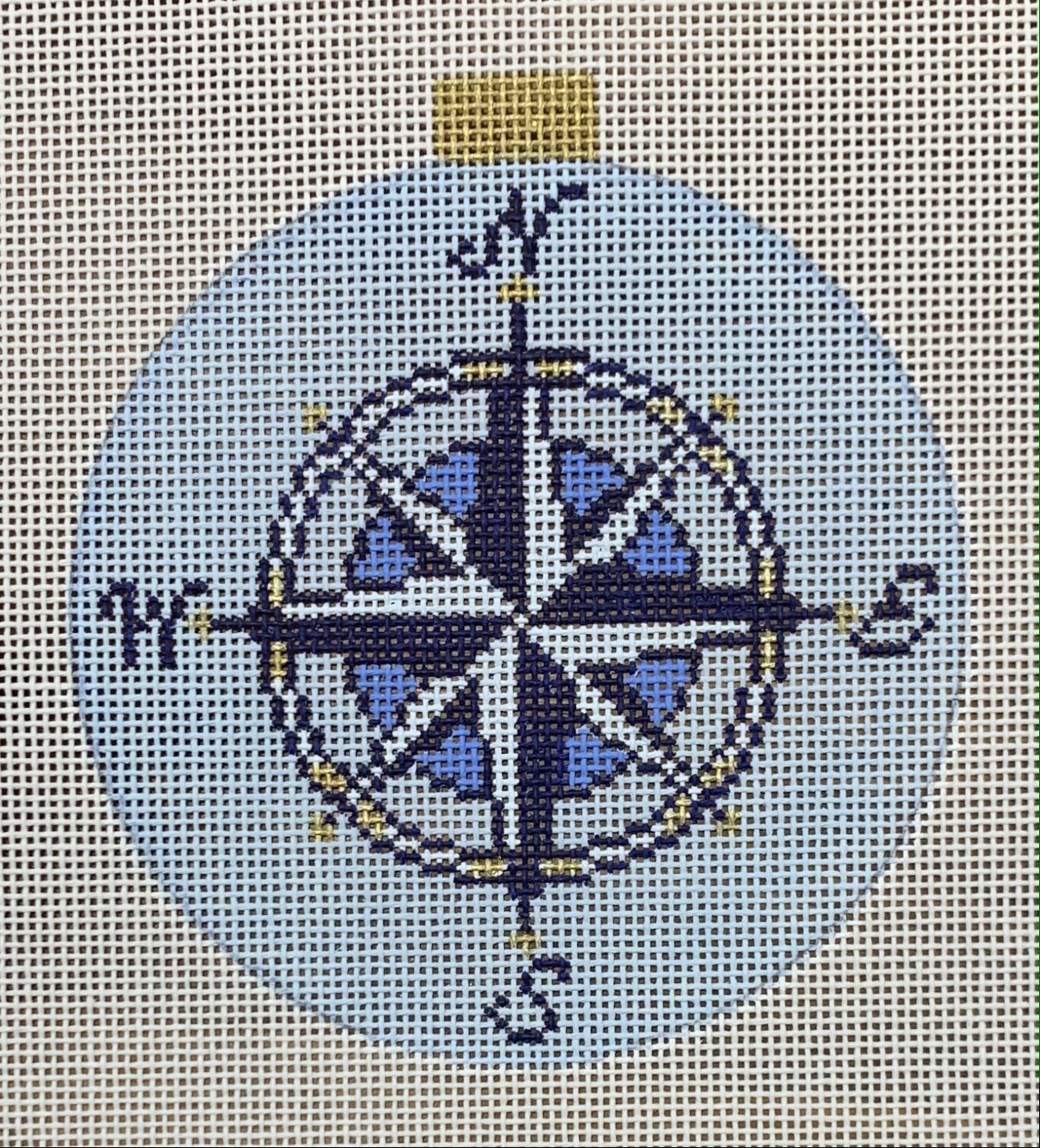 Compass Rose Ornament - Light Blue