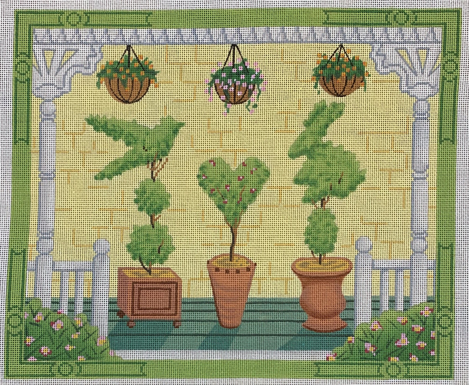 American Front Porch w/ Topiaries - Spring