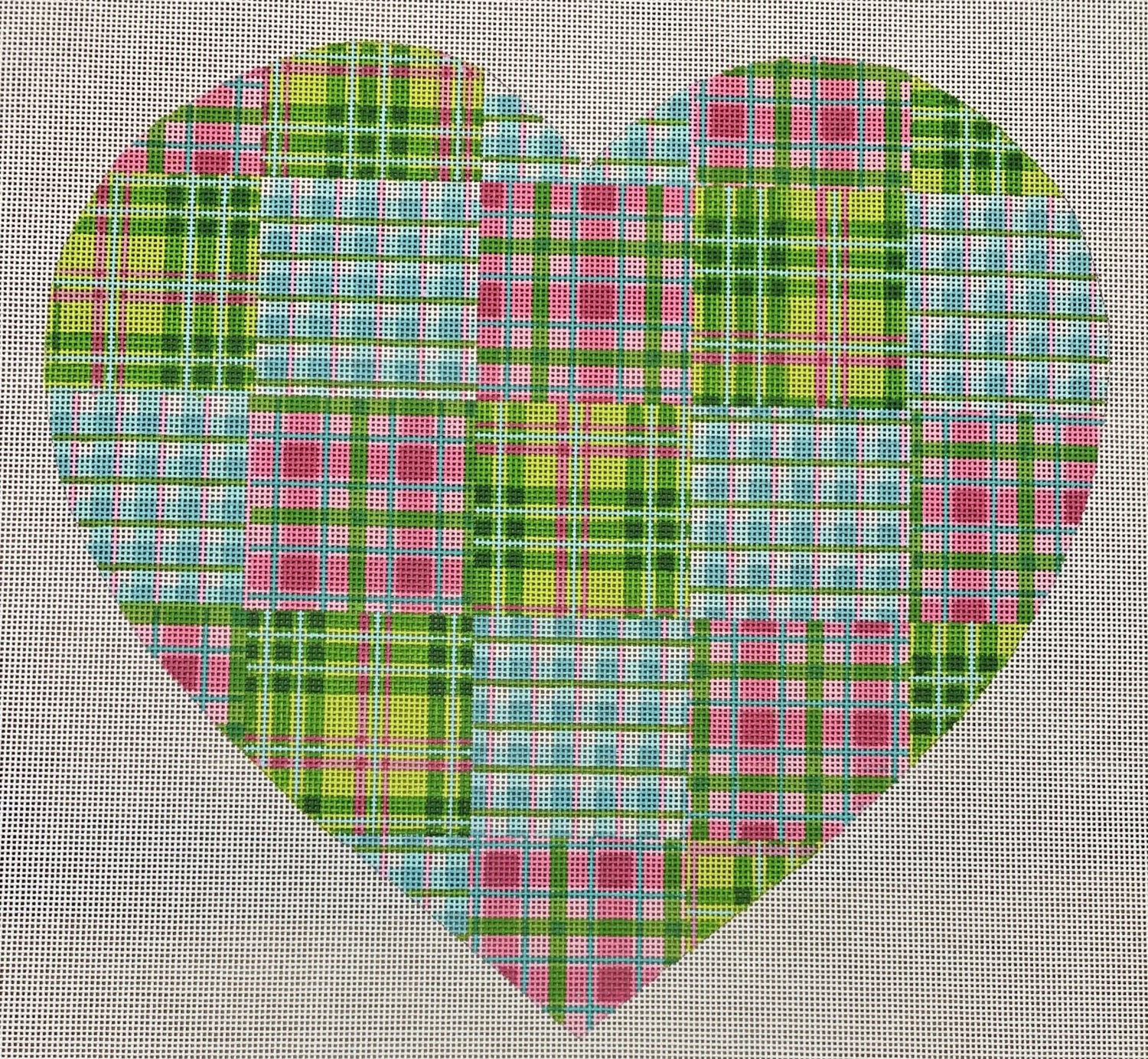 Heart - Madras Patchwork multi bright pastels