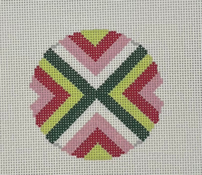 Merry Christmas Striped Round