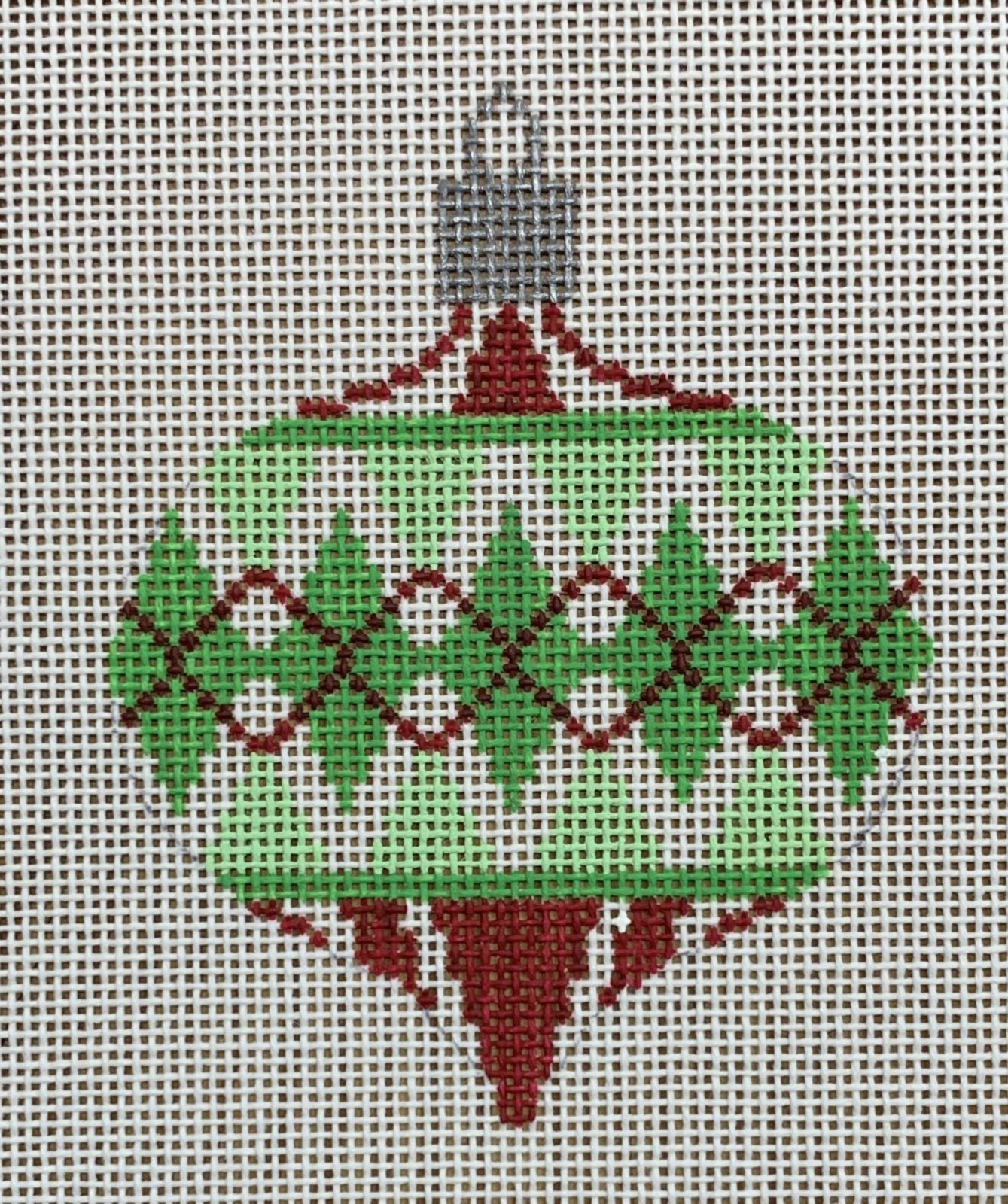 Red &amp; Green Argyle Ornament