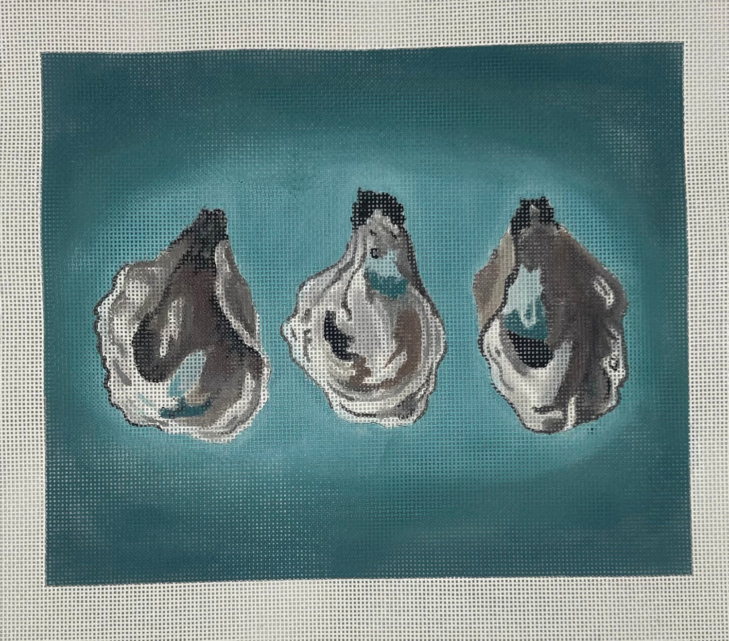 Oysters Blue Background