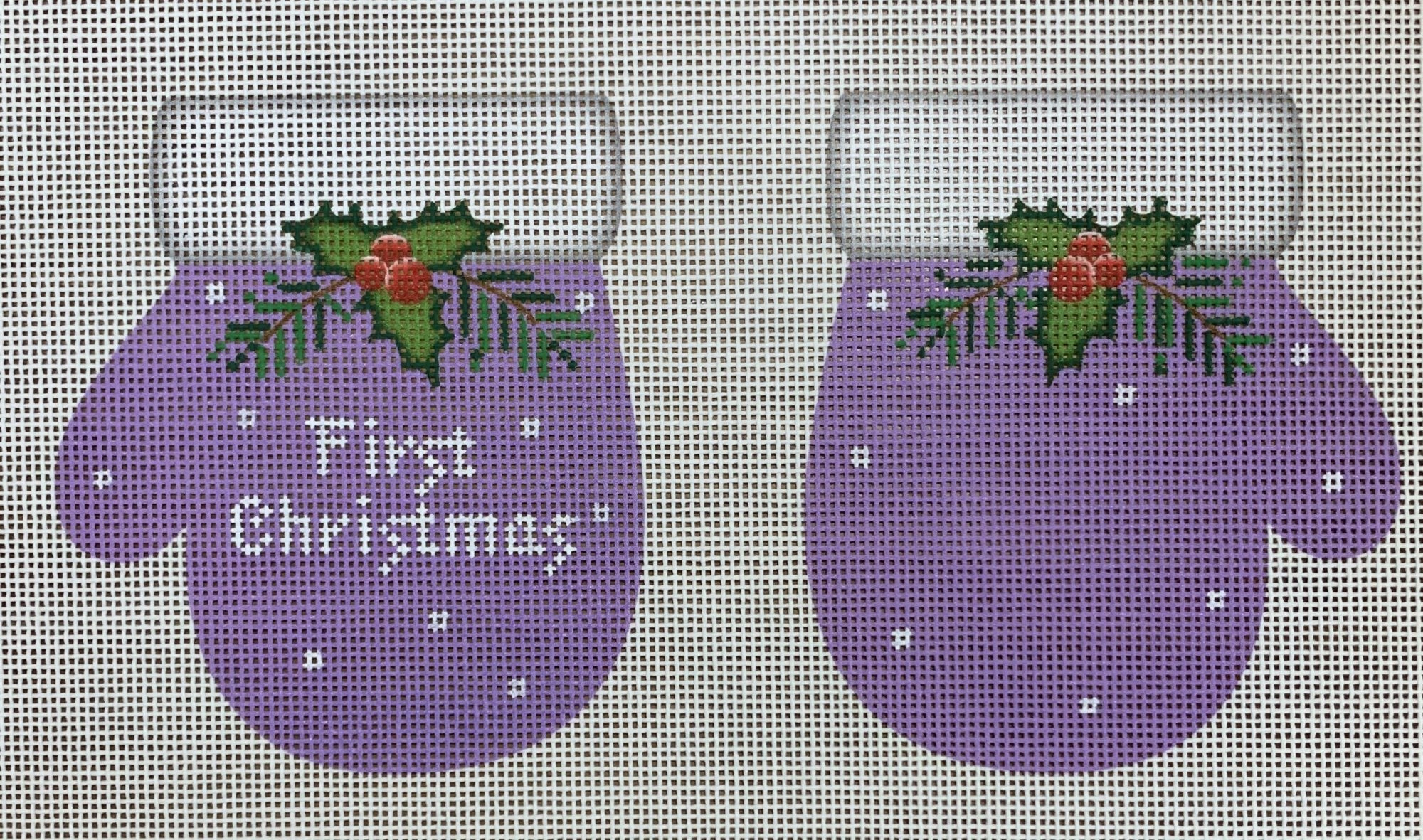 1st Christmas Mittens Lavender