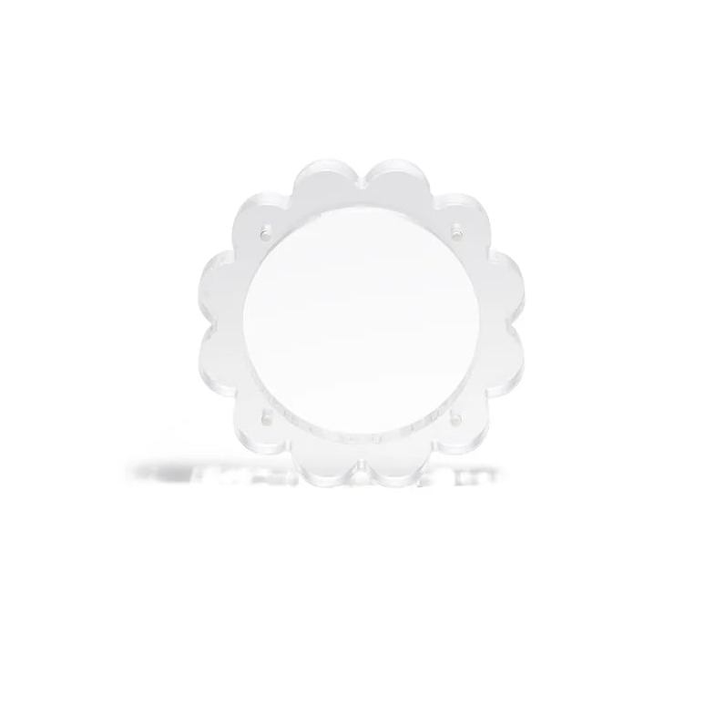 Scallop Acrylic Frame - 4" Circle - Clear