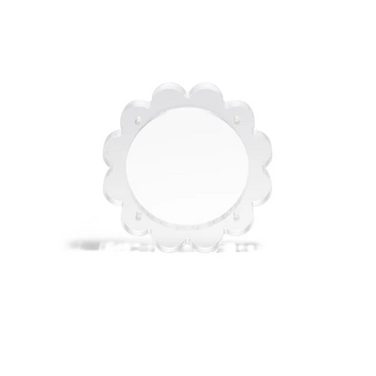 Scallop Acrylic Frame - 4" Circle - Clear