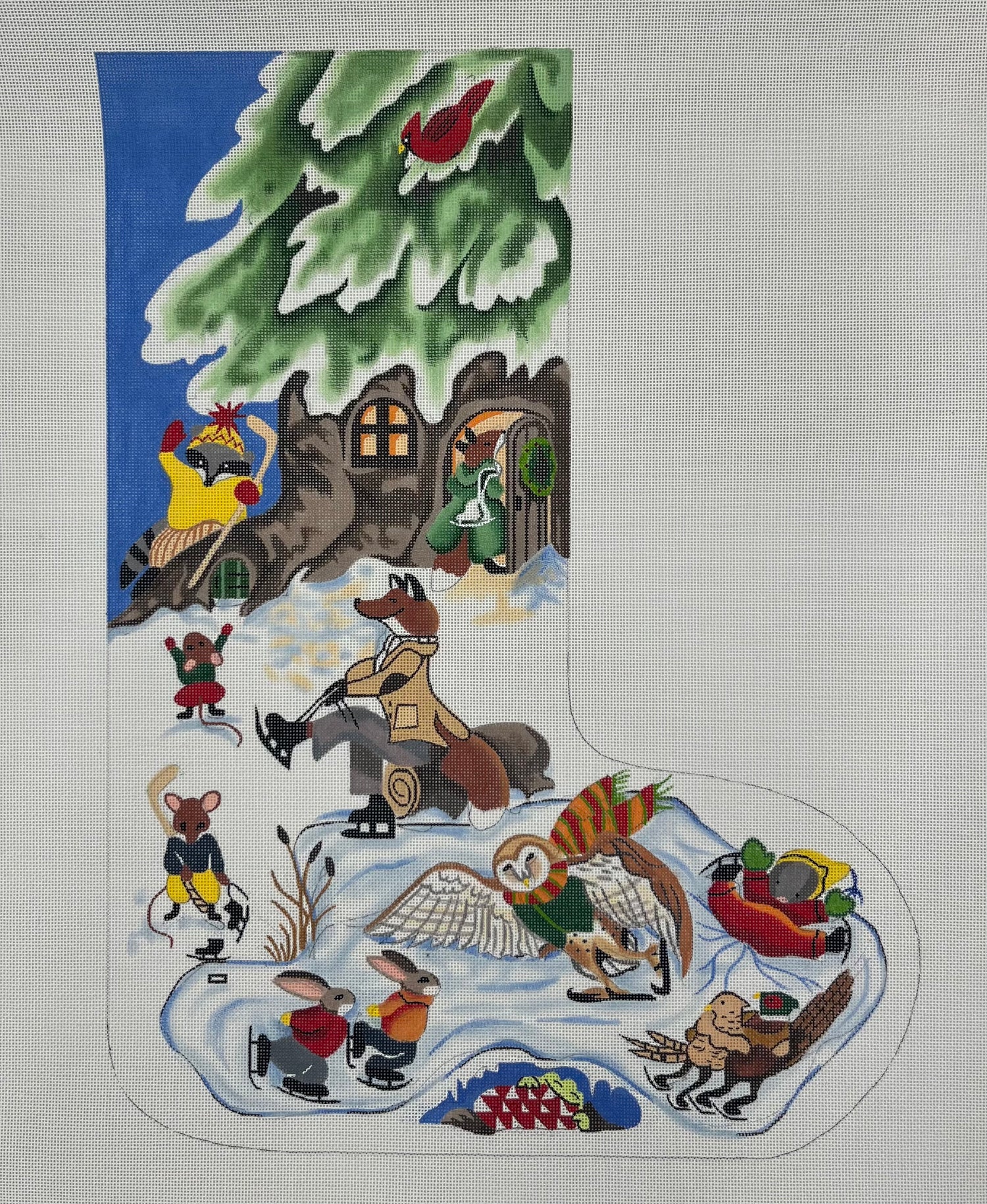 Animal Skating Party Stocking