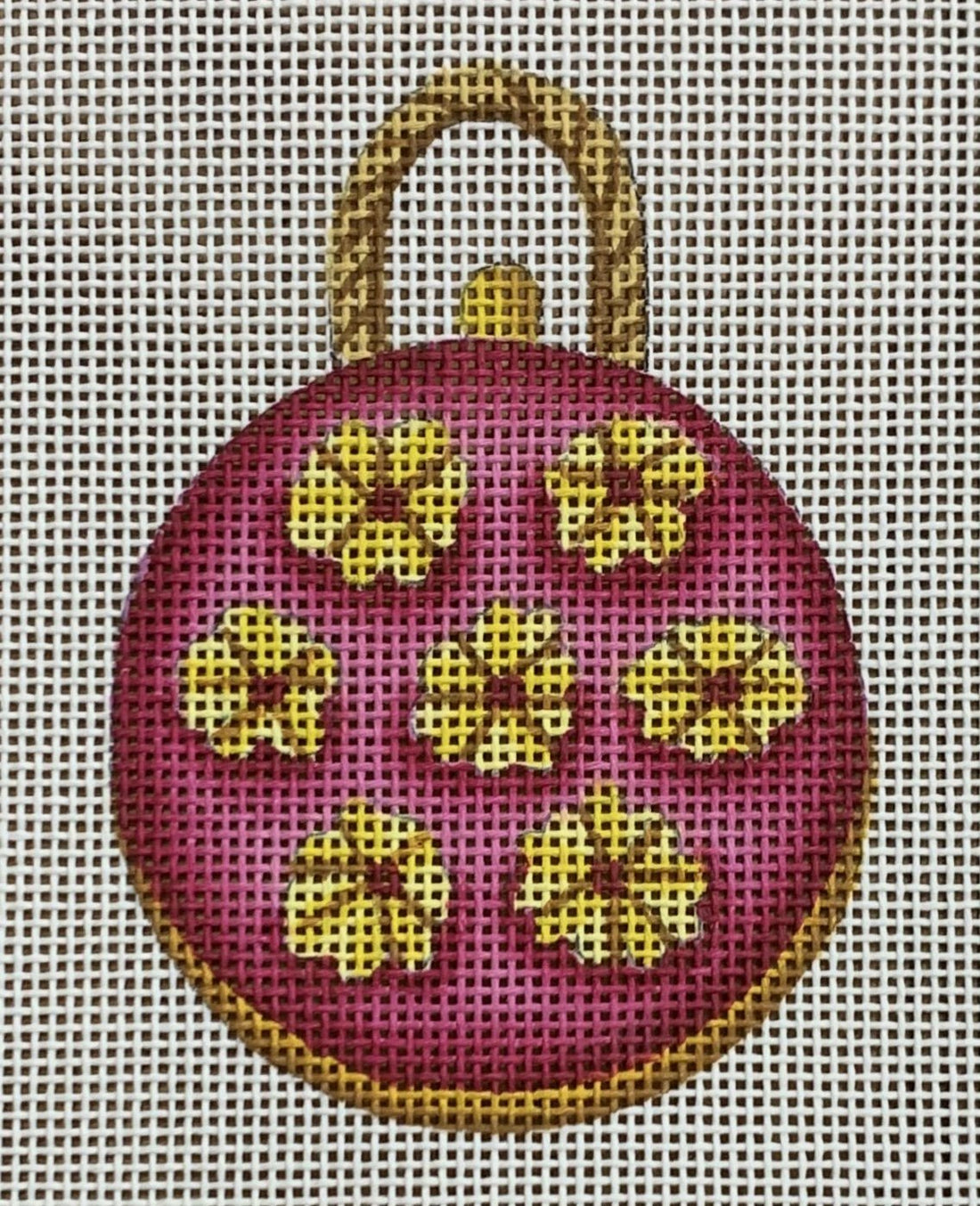 Round Bag with Daisies w/ Stitchguide